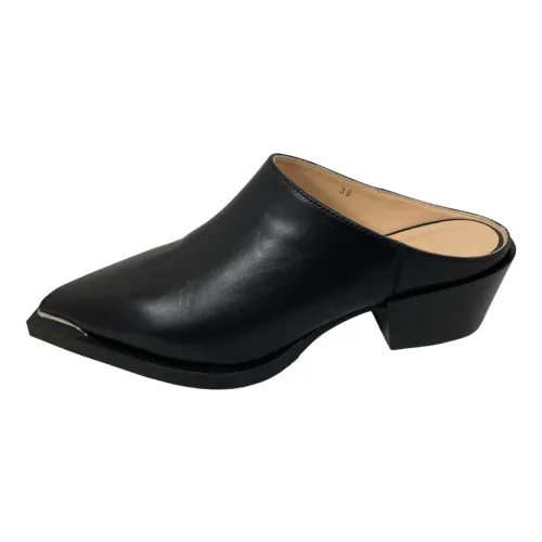 Copenhagen Shoes , Black Leather Women Sabot/Clogs ,Black female, Sizes: