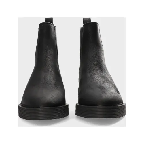 Copenhagen Studios , Black Waxed Nabuc Ankle Boots with Elastic Inserts ,Black female, Sizes: