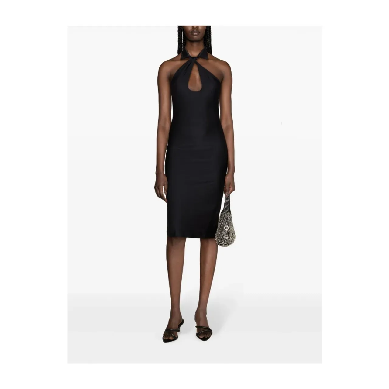 Coperni , Black Cut-Out Dress ,Black female, Sizes:
