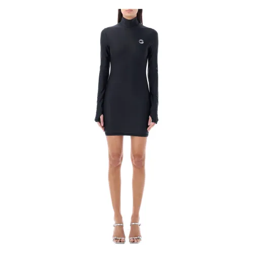 Coperni , Black High Neck Mini Dress ,Black female, Sizes: