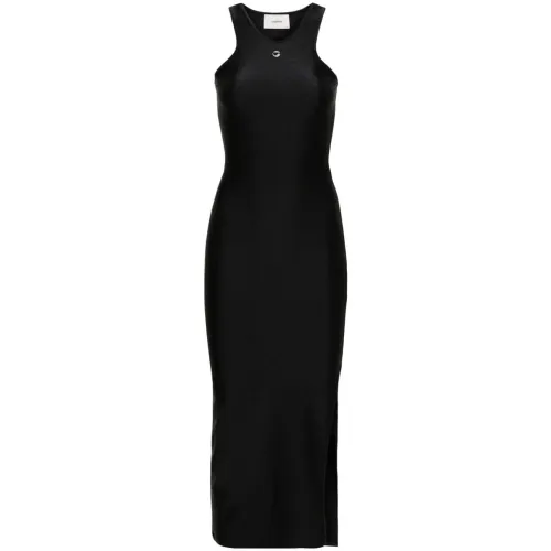 Coperni , Black Logo Dress, Sleeveless, V-Neck, Ankle Length ,Black female, Sizes:
