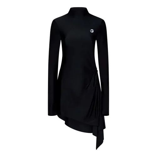 Coperni , Black Slip-on Dress with High Neck and Long Sleeves ,Black female, Sizes: