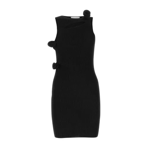 Coperni , Black stretch viscose blend mini dress ,Black female, Sizes: