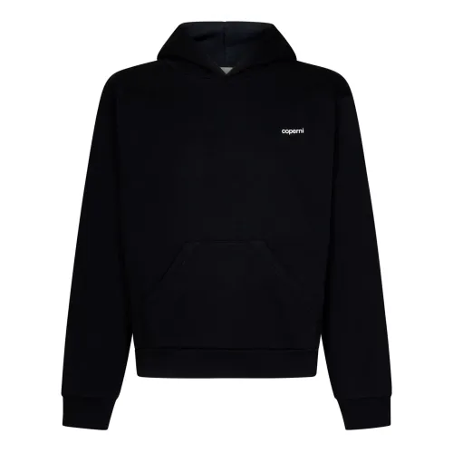 Coperni , Black Sweater with Hood and White Logo ,Black male, Sizes: