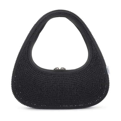 Coperni , Black Swipe Handbag with Crystals ,Black female, Sizes: ONE SIZE