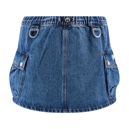Coperni , Blue Cotton Skirt with Elastic Waistband ,Blue female, Sizes: