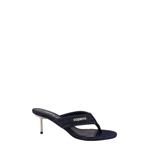 Coperni , Blue Denim Sandals with Logo Patch ,Blue female, Sizes: