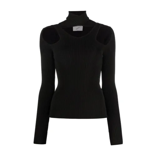 Coperni , Knitted Turtleneck with Cut-Out Detailing ,Black female, Sizes: