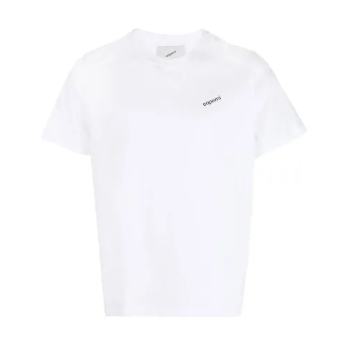 Coperni , Logo-print Cotton T-shirt ,White male, Sizes: