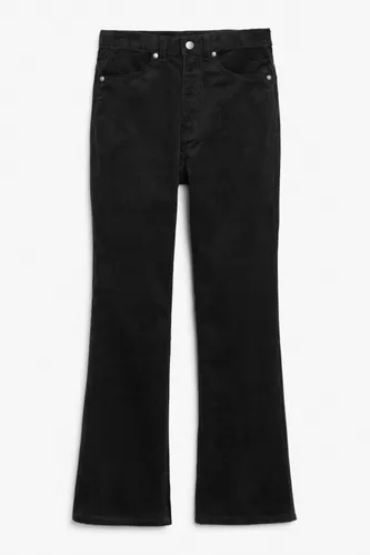 Corduroy trousers flared leg - Black