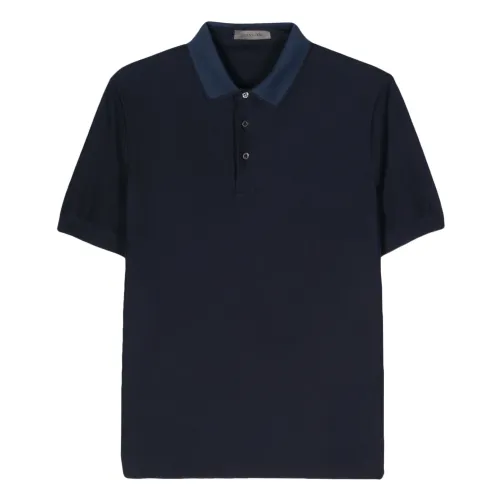 Corneliani , Classic Cotton Polo Shirt ,Blue male, Sizes: