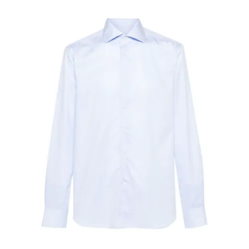 Corneliani , Cotton Twill Dress Shirt ,Blue male, Sizes: