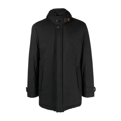 Corneliani , Detachable Hood Jacket, 100% Polyester ,Black male, Sizes: