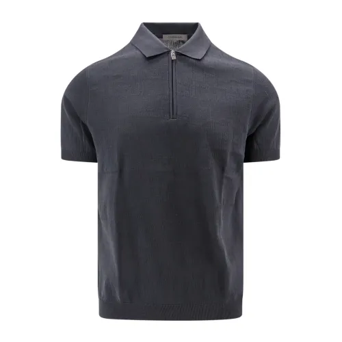 Corneliani , Grey Zip Closure T-Shirt ,Gray male, Sizes: