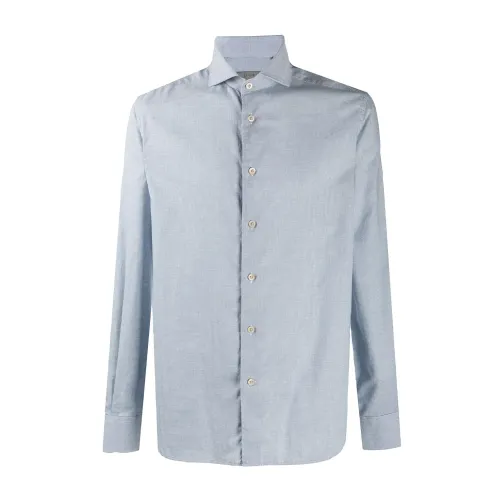 Corneliani , Italian Cotton Shirt ,Blue male, Sizes: