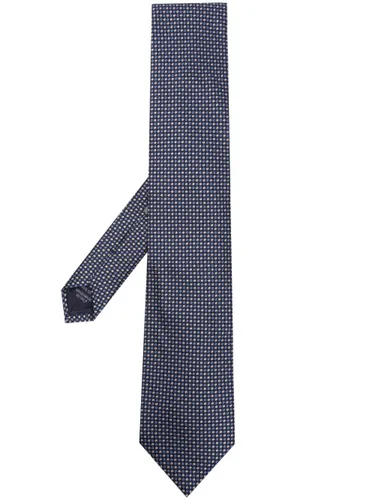 Corneliani micro-dot pattern silk tie - Blue