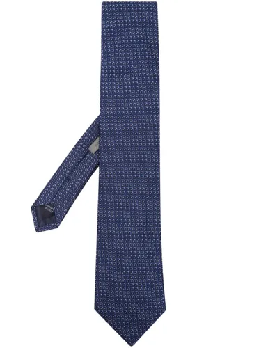 Corneliani micro-dot silk tie - Blue