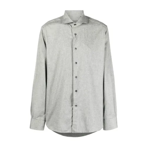 Corneliani , Stylish Cotton Shirt ,Gray male, Sizes: