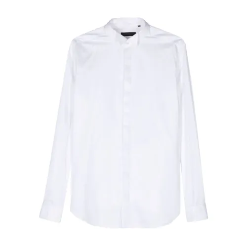 Corneliani , White Cotton Poplin Shirt ,White male, Sizes:
