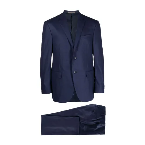 Corneliani , Wool/silk stretch suit ,Blue male, Sizes: