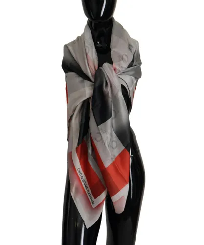 Costume National Womens 100% Authentic CNC Silk Scarf - Grey - One
