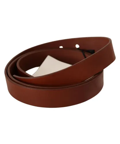 Costume National WoMens Brown Leather Silver Fastening Belt