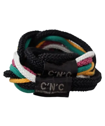Costume National WoMens Multicolor Rope Leather Rustic Hook Buckle Belt - Multicolour Fabric