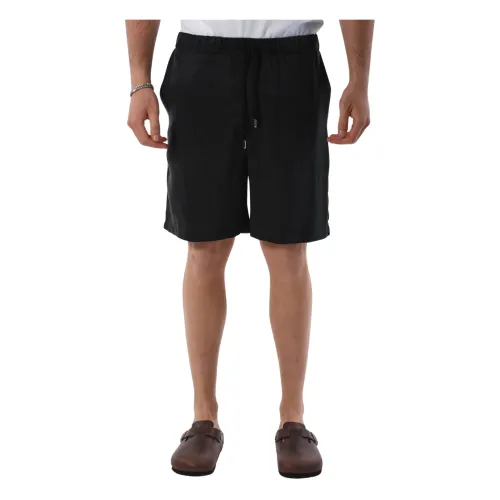 Costumein , Bermuda in cupro with elastic waist ,Black male, Sizes: