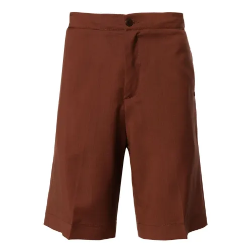Costumein , Brown Wool Bermuda Shorts ,Brown male, Sizes:
