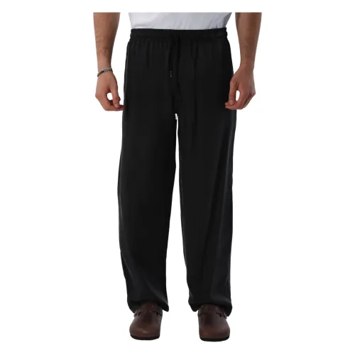 Costumein , Cupro Elastic Waist Pants ,Black male, Sizes: