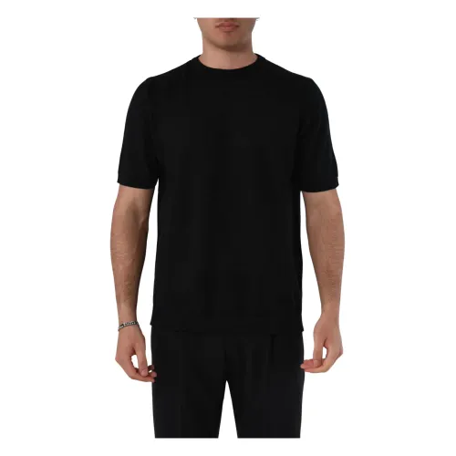 Costumein , Linen T-shirt with Regular Fit ,Black male, Sizes:
