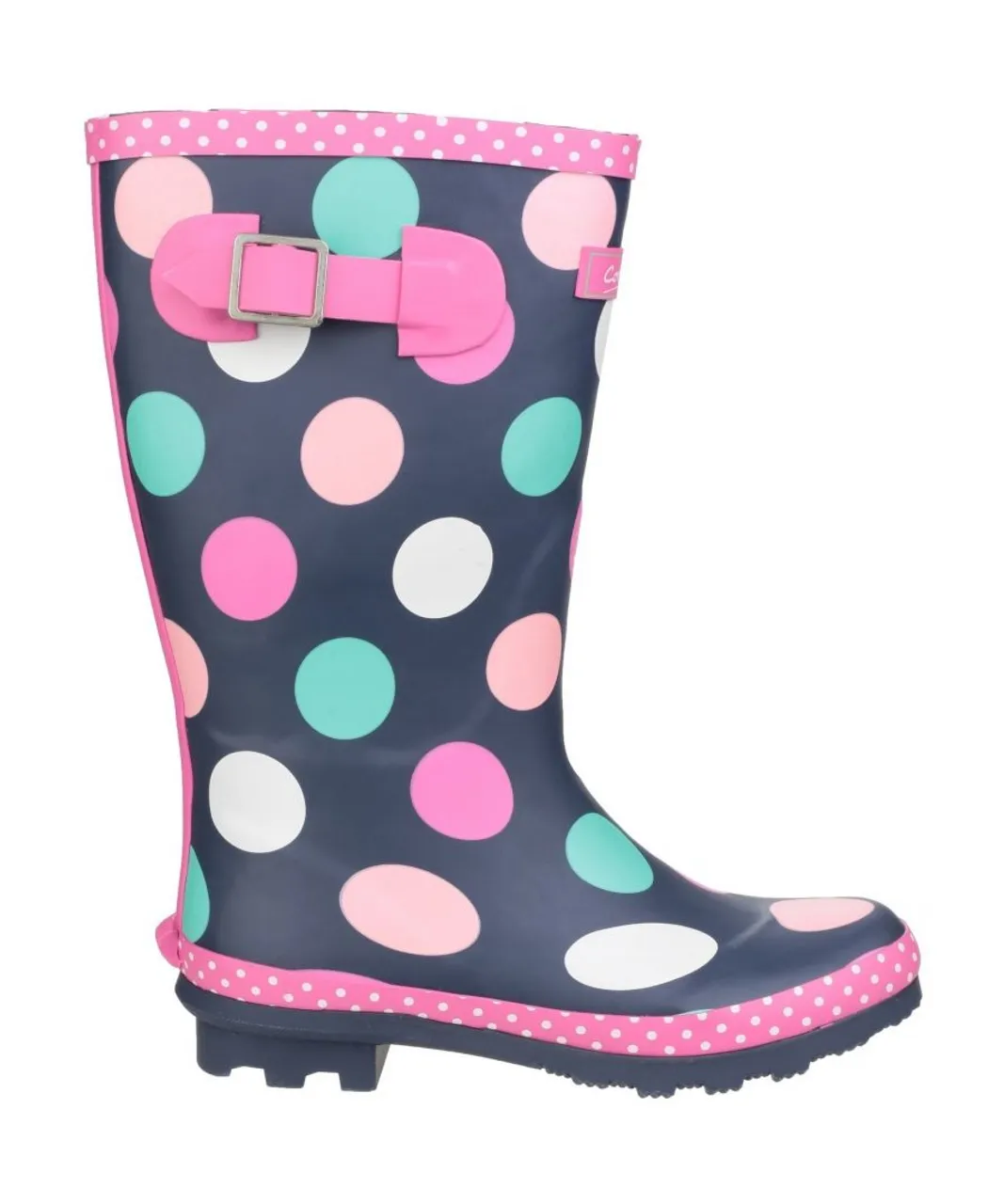 Cotswold Childrens Unisex Girls Dotty Spotted Wellington Boots (Multicoloured) - Green