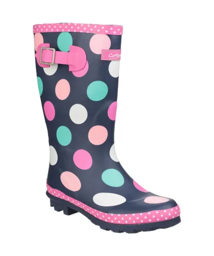 Cotswold Childrens Unisex Girls Dotty Spotted Wellington Boots (Multicoloured) - Green
