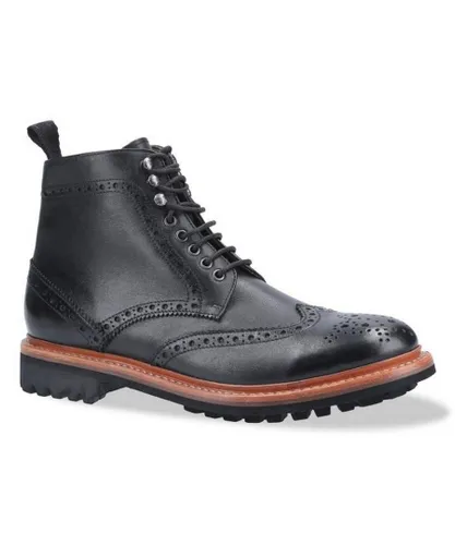 Cotswold Mens Rissington Commando Lace Up Leather Dress Boot (Black)