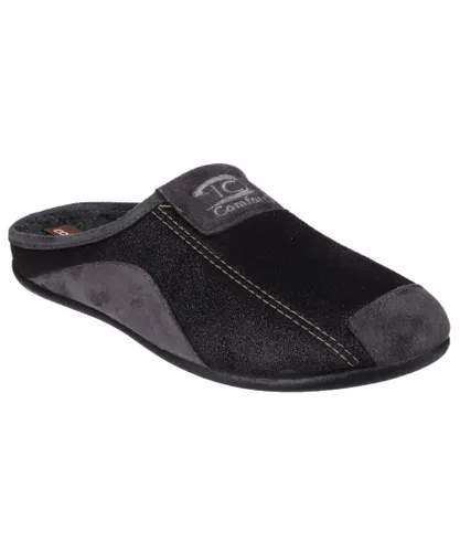 Cotswold Mens Westwell Slip On Mule Slippers (Black) Textile