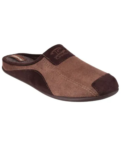 Cotswold Mens Westwell Slip On Mule Slippers (Brown) Textile