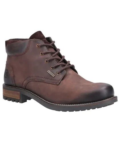 Cotswold Mens Woodmancote Lace Up Work Boots - Brown Leather