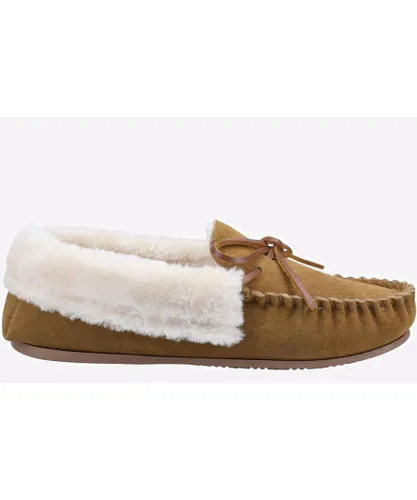 Cotswold Womens Sopworth Moccasin Slippers - Tan