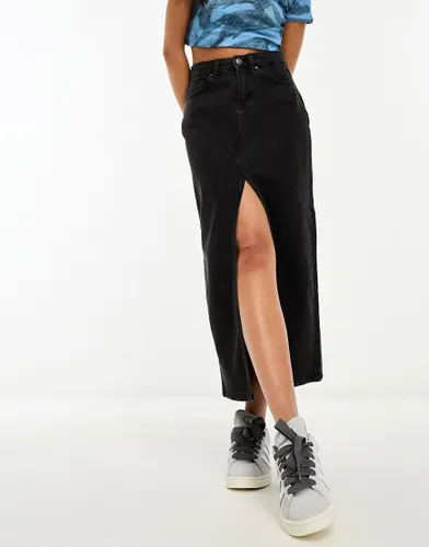 Cotton On maxi denim skirt in black