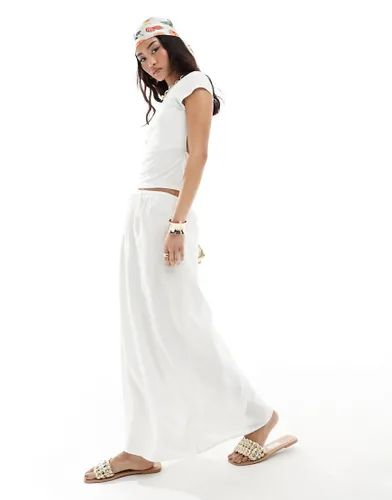 Cotton On maxi slip skirt in linen look white
