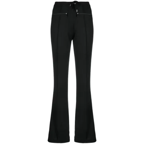 Courrèges , Black Logo-Patch Flared Trousers ,Black female, Sizes: