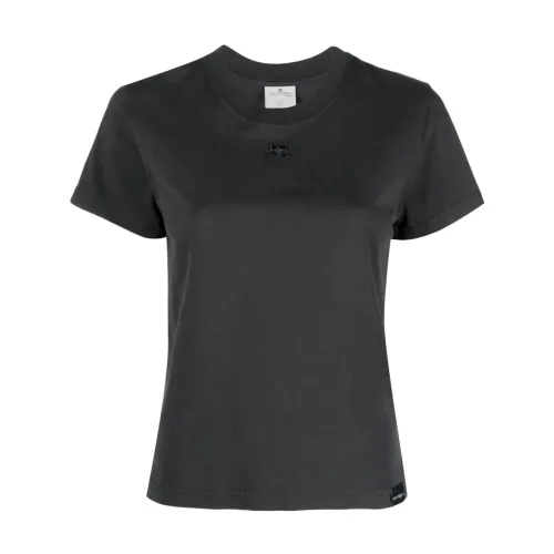 Courrèges , Grey T-shirts and Polos with Logo ,Gray female, Sizes:
