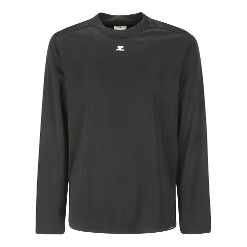 Courrèges , Lycra Back AC Long-Sleeve T-Shirt ,Black male, Sizes: