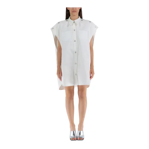 Courrèges , Mega-Styling Dry Denim Shirt ,White female, Sizes: