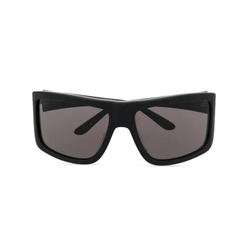 Courrèges , Oversized Black Sunglasses with Logo Print ,Black female, Sizes: ONE