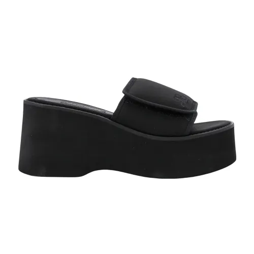 Courrèges , Padded Nylon Sandals ,Black female, Sizes: