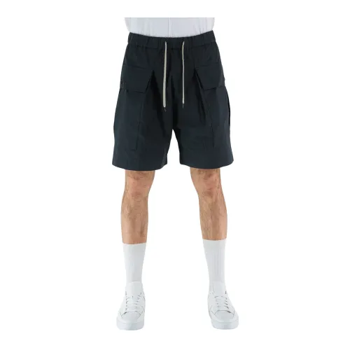 Covert , Cotton Bermuda Shorts with Elastic Waistband ,Black male, Sizes: