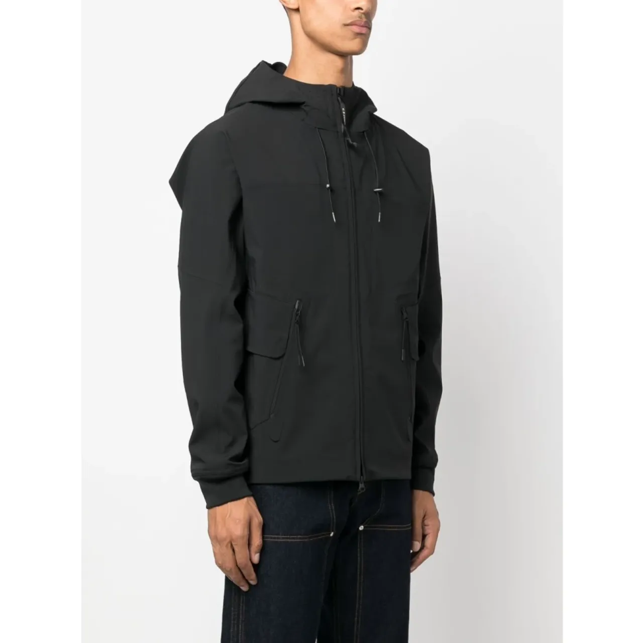C.p. Company , 999 Black Metropolis Series Metros Hooded Jacket ,Black male, Sizes: