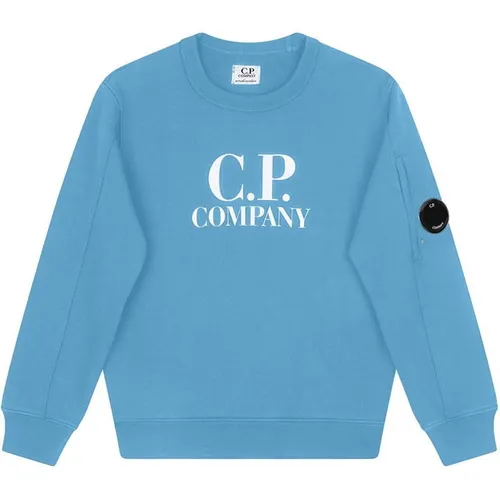 CP COMPANY Basic Fleece Logo Sweatshirt Junior - Blue