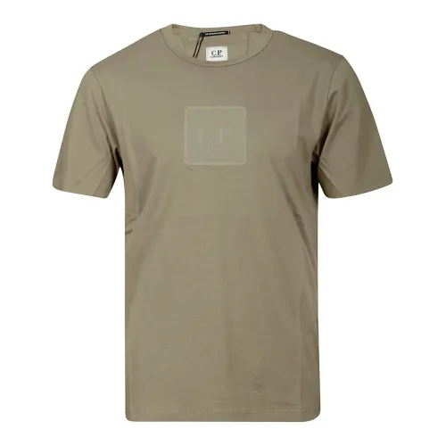 C.p. Company , Beige Cotton T-Shirt with Short Sleeves ,Green male, Sizes: